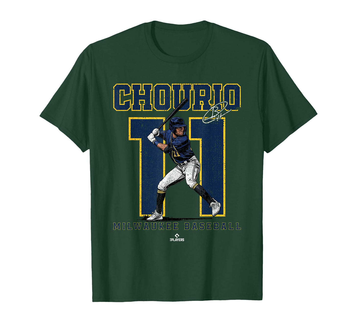 Number and Portrait Jackson Chourio Milwaukee MLBPA T-Shirt