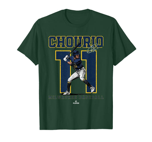 Number and Portrait Jackson Chourio Milwaukee MLBPA T-Shirt