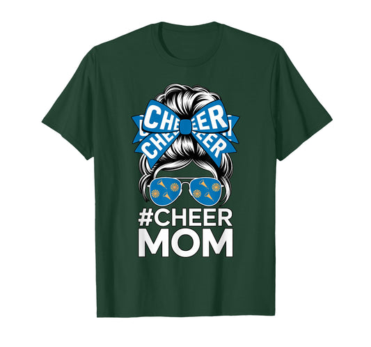 Cheer Mom Sports Fan Bow Sunglasses Cheerleading Support T-Shirt