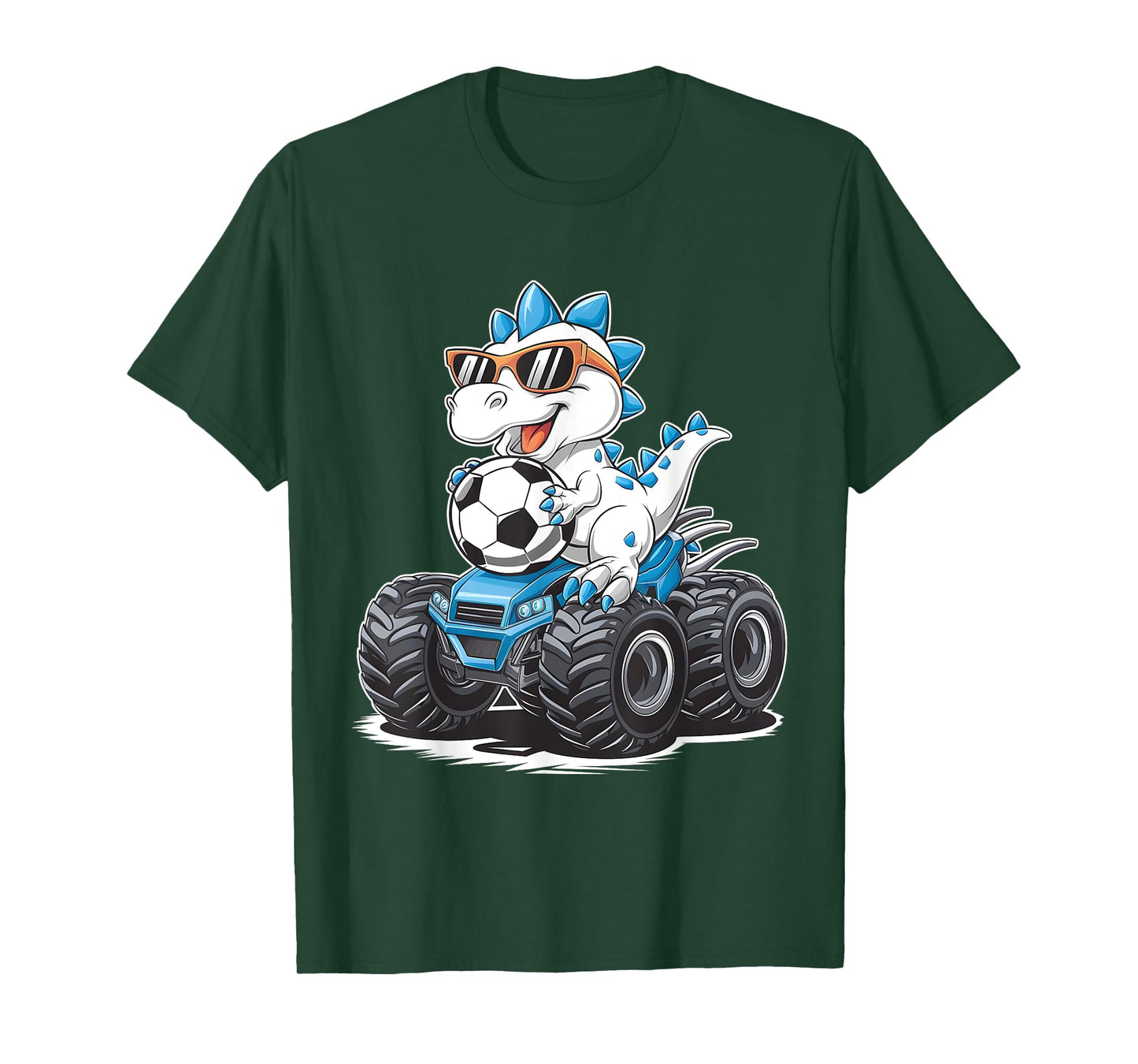 Soccer Dinosaur T-Rex Monster Truck Kids Boys Girls Funny T-Shirt