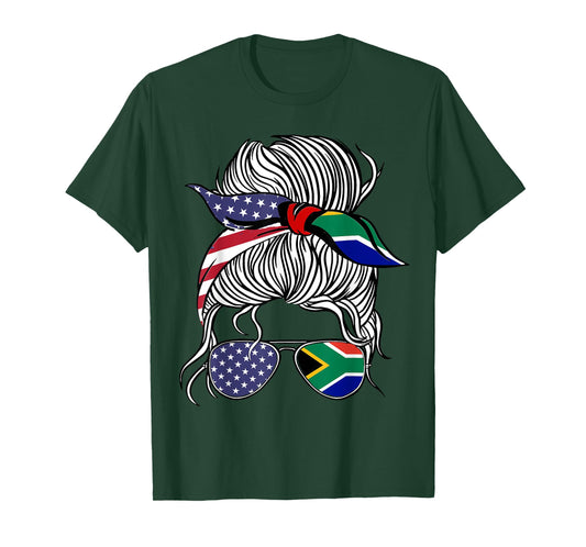 American South African Patriot Flag Women Girl Africa Grown T-Shirt