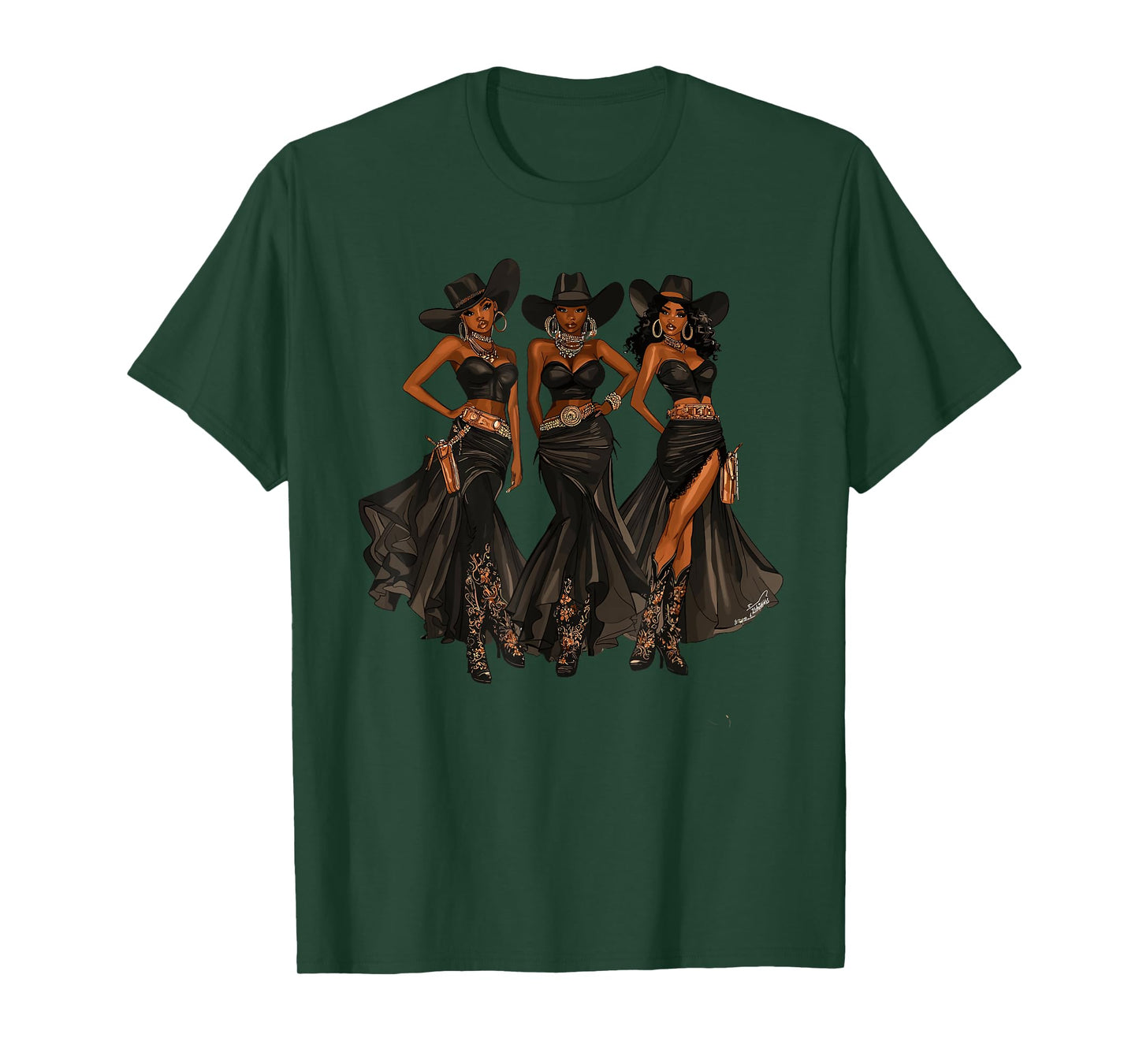 Black African American Cowgirl Western Country Texas Rodeo T-Shirt