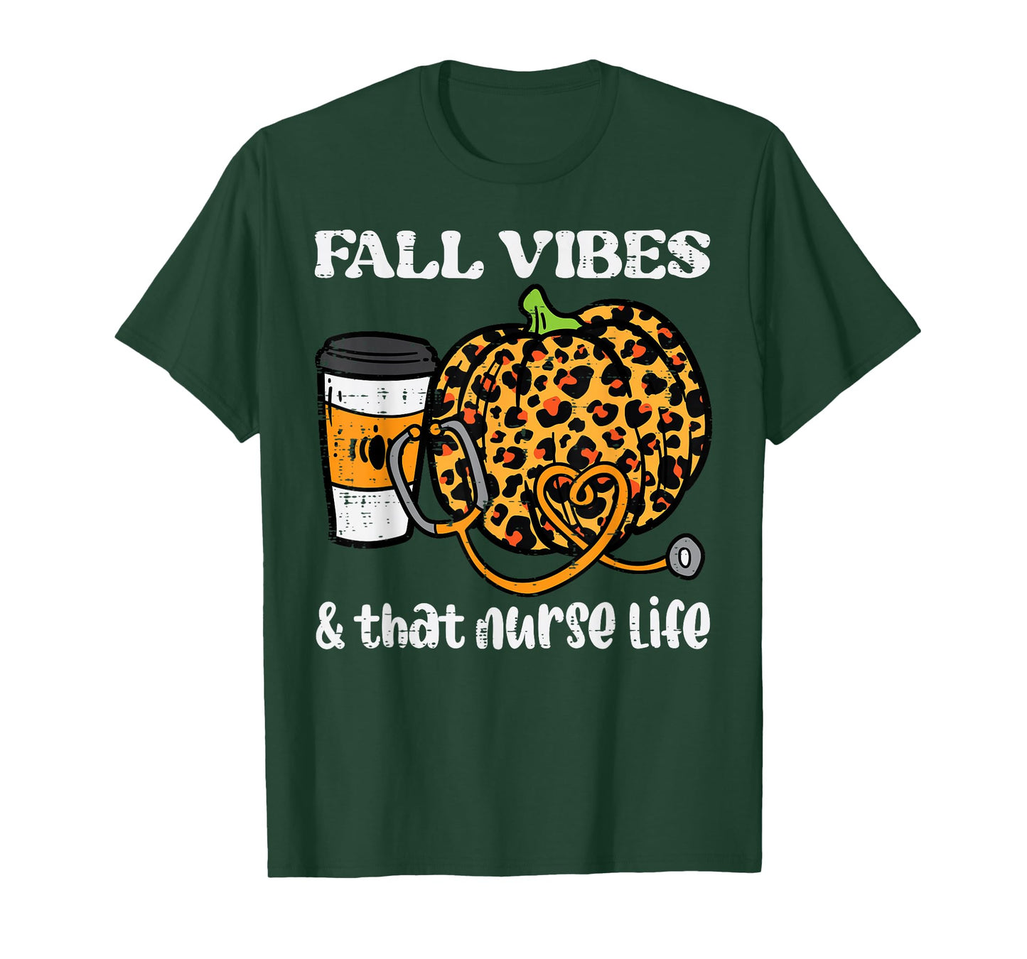 Pumpkin Fall Vibes Nurse Halloween Thanksgiving Scrub Women T-Shirt
