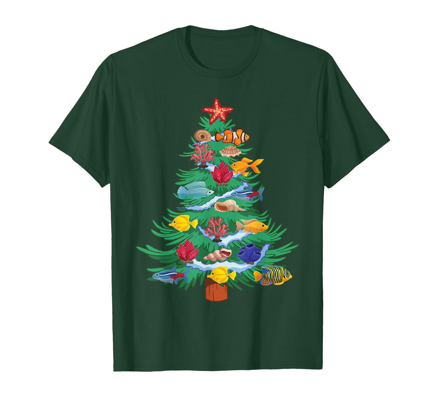 Saltwater Aquarium Christmas Tree T-Shirt