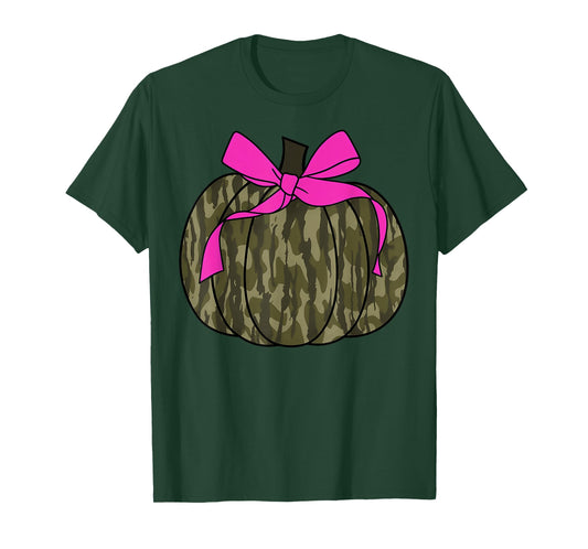 Camo Pumpkin Halloween Costume Coquette Bow Men Women Kids T-Shirt