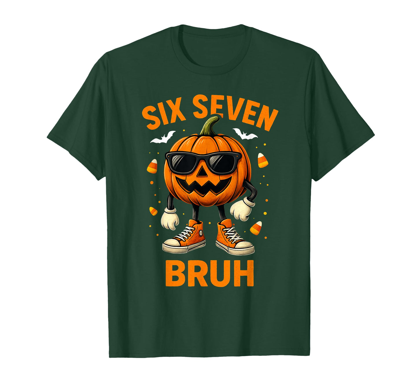67 Halloween Funny Six Seven Meme Brainrot Pumpkin Kids Bruh T-Shirt