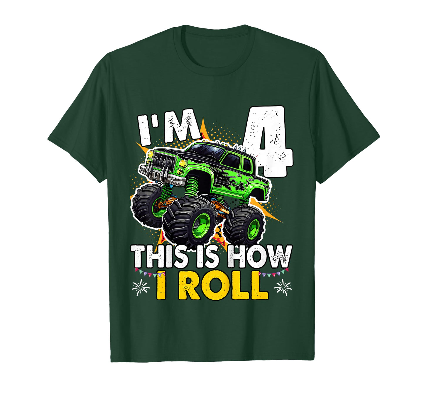 4 Year Old Monster Truck 4th Birthday boy T-Shirt
