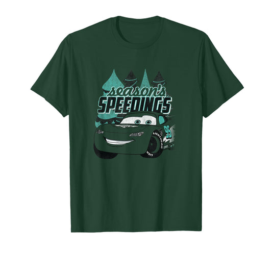 Disney Pixar Cars 2 Christmas Season's Speedings Vintage T-Shirt