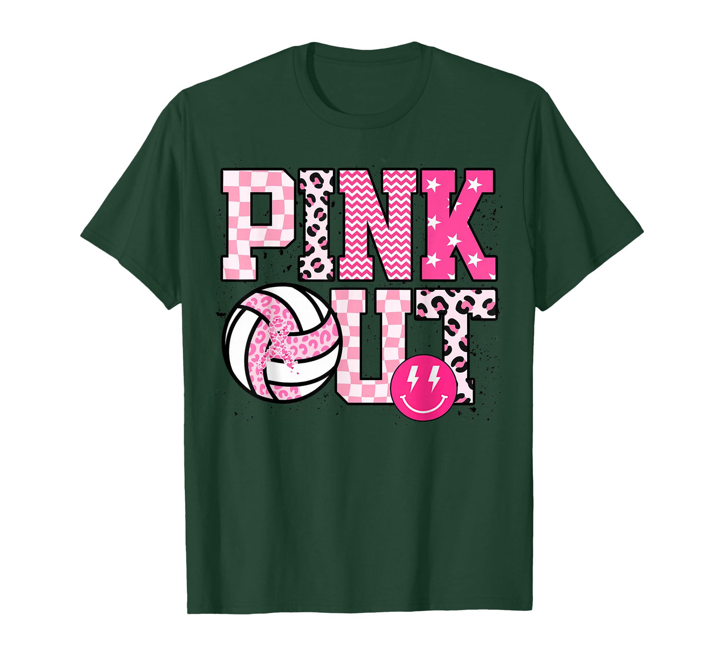 Pink Out Volleyball Breast Cancer Awareness Women Outfit T-Shirt
