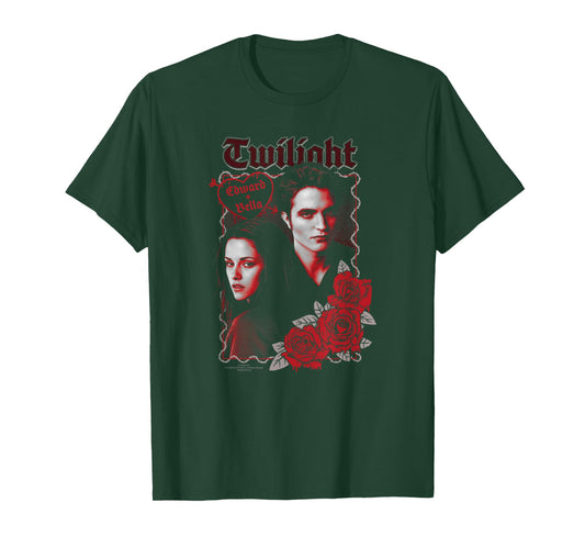 Twilight Saga Movies Edward and Bella Love with Roses T-Shirt