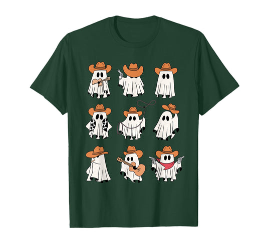 Cowboy Ghost Halloween Ghoul Design Funny Cowgirl Cowboy T-Shirt