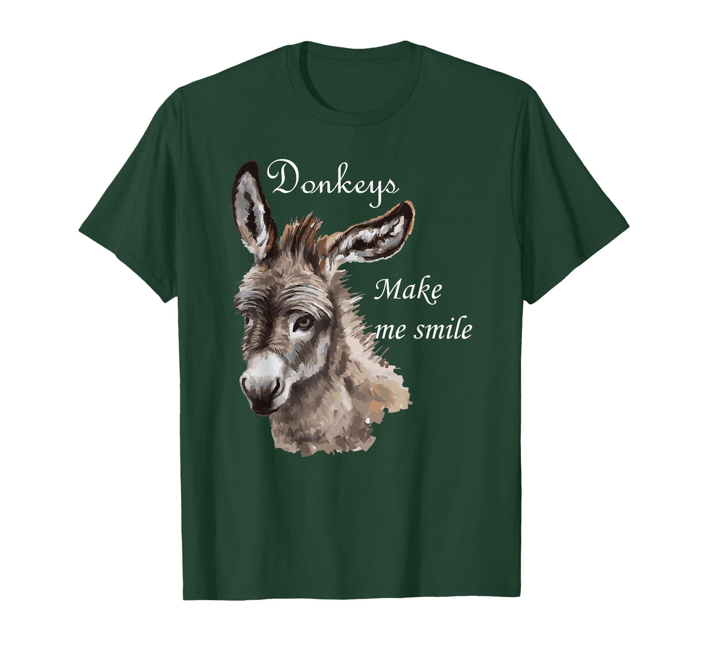 Donkeys Make Me Smile Cute Miniature Donkey Mini Donkey Gift T-Shirt