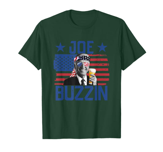 Joe Buzzin' 4th Of July Funny Drinking President Joe Biden Women Men T-Shirt