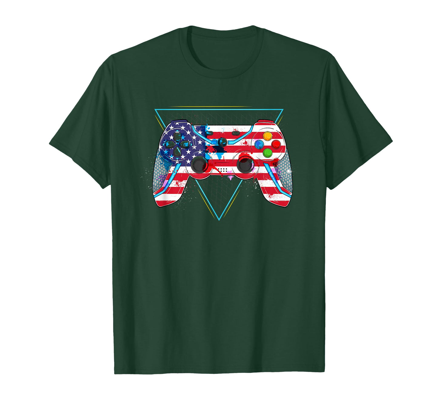 Patriotic Gamer Red White Blue 4th of July Video Game Kids T-Shirt