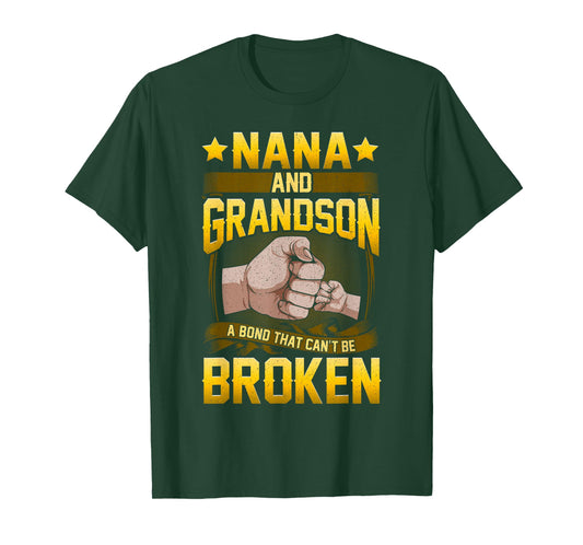 Nana And Grandson A Bond That Can't Be Broken Shirt Gift T-Shirt