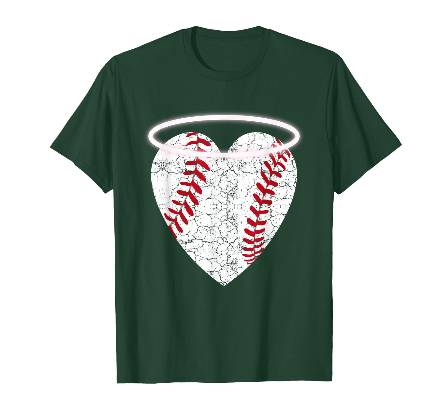 Vintage Angel Baseball Heart with Halo T-Shirt