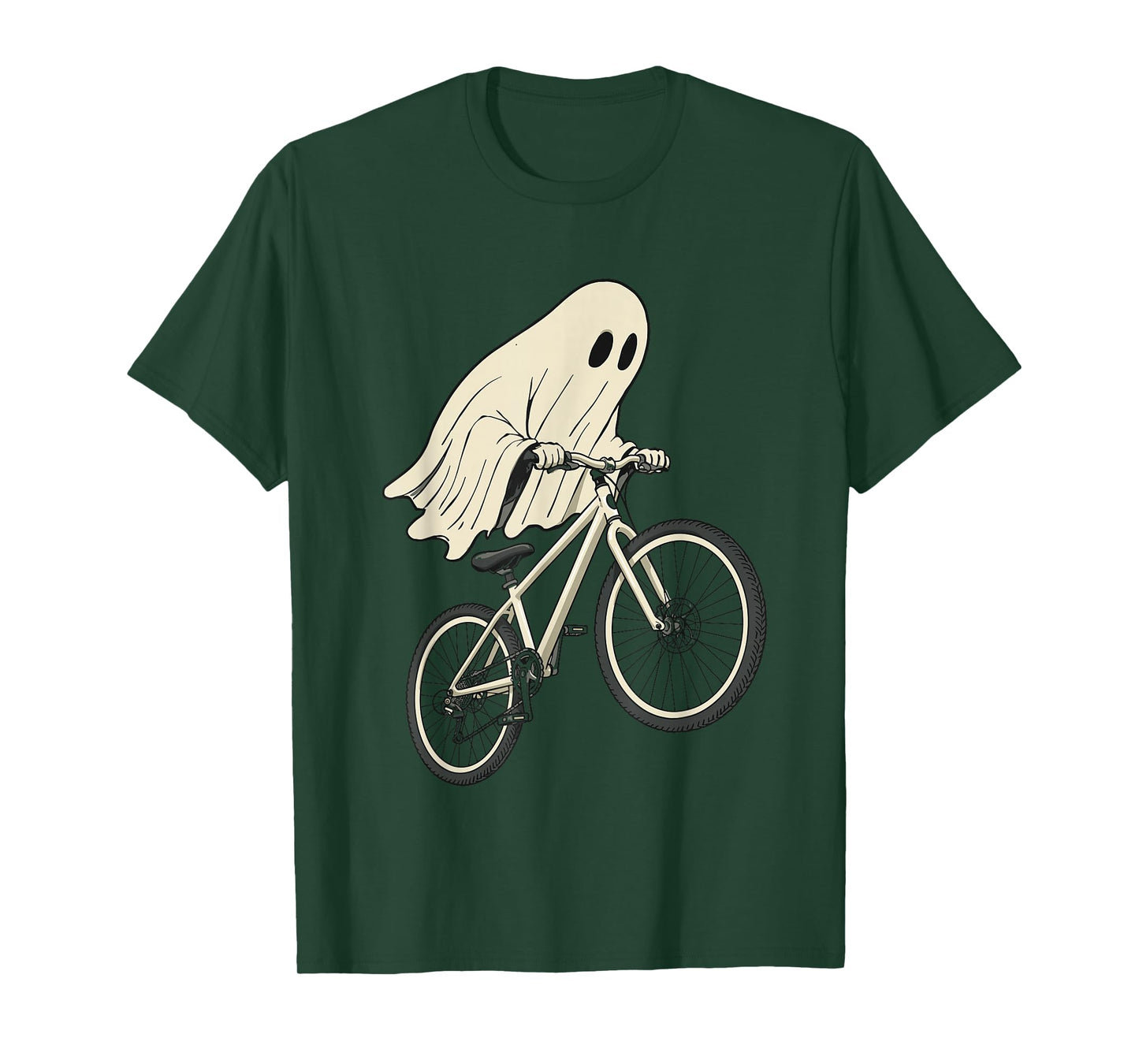 Funny Halloween Ghost Riding Bike Mountain Biking MTB T-Shirt