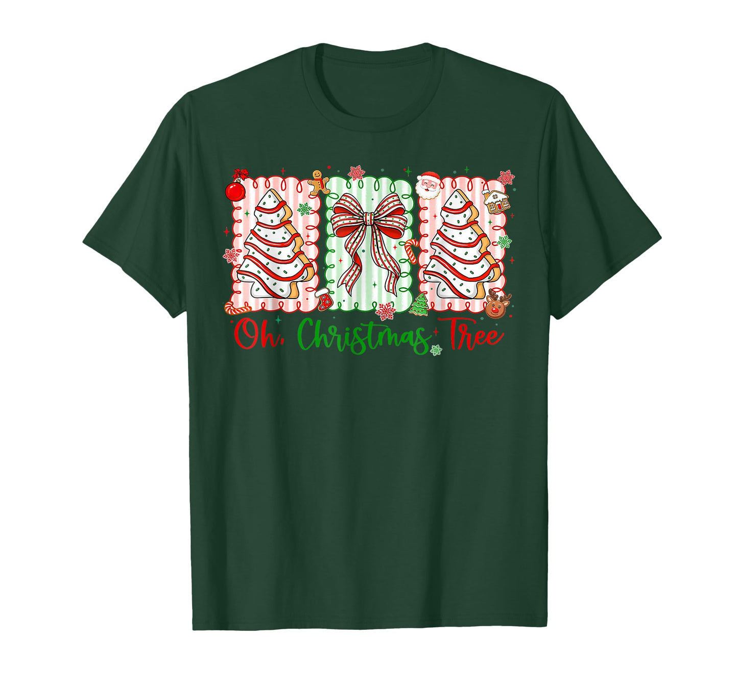 Groovy Oh Christmas Tree Cakes Debbie Becky Jen Cake Lovers T-Shirt