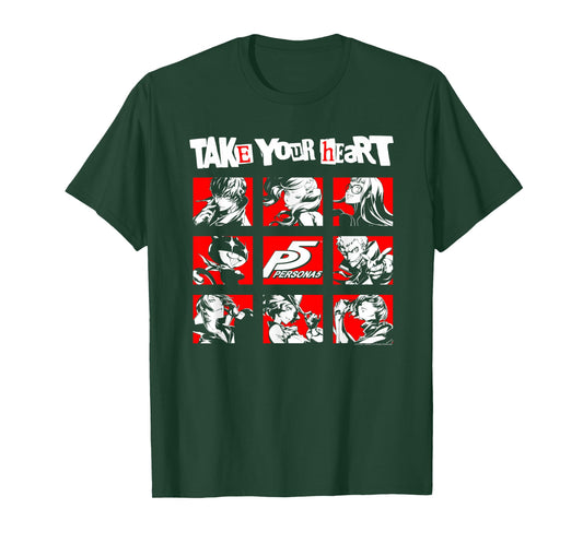 Persona 5 Take Your Heart Character Grid RPG Video Game T-Shirt