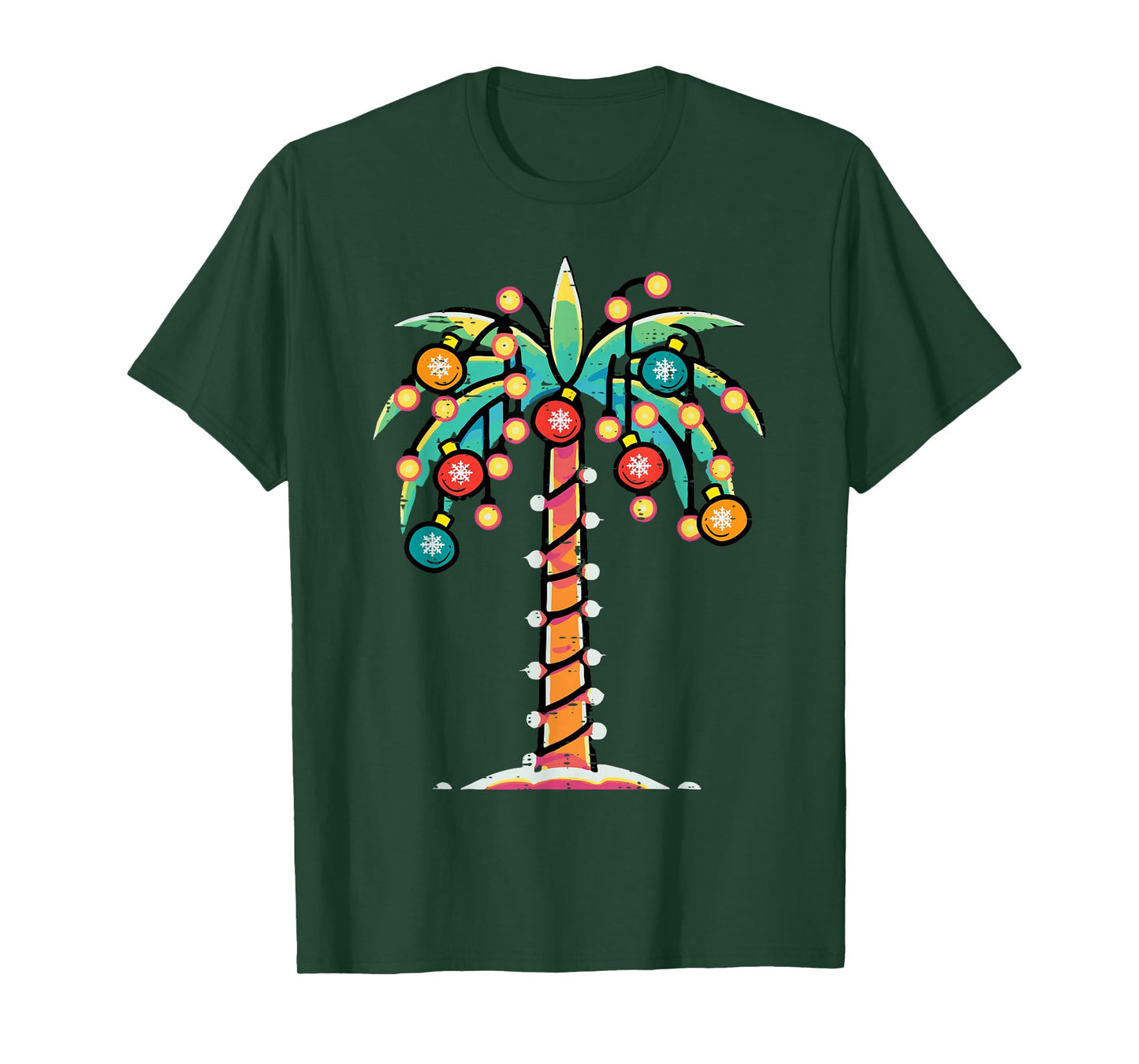Palm Christmas Tree Xmas Beach Hawaii Tropical Men Women Kid T-Shirt
