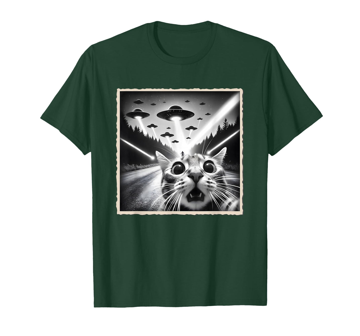 Cat Selfie With UFO | Funny Alien & Cat T-Shirt
