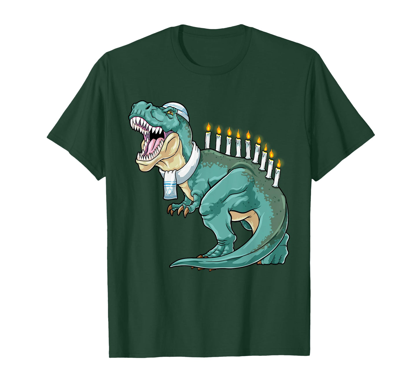 Menorasaurus Rex Hanukkah Shirt Jewish Dinosaur Menorah T-Shirt
