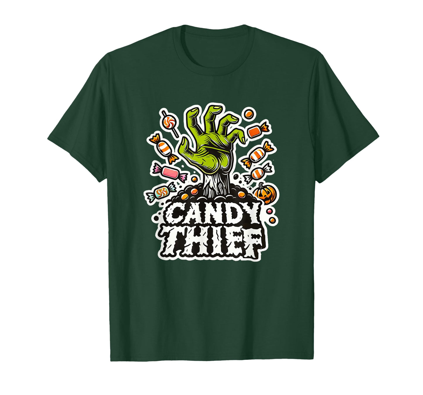 Candy Thief Halloween Zombie Hand and Sweets Easy Costume T-Shirt