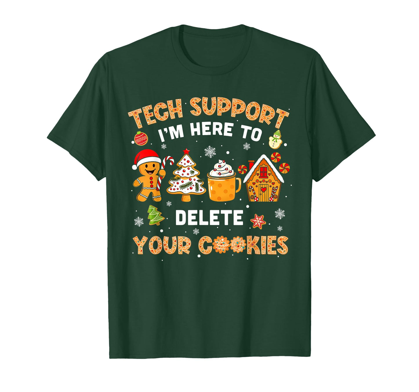 Christmas Tech Support Here to Delete Cookies Xmas Pajama T-Shirt