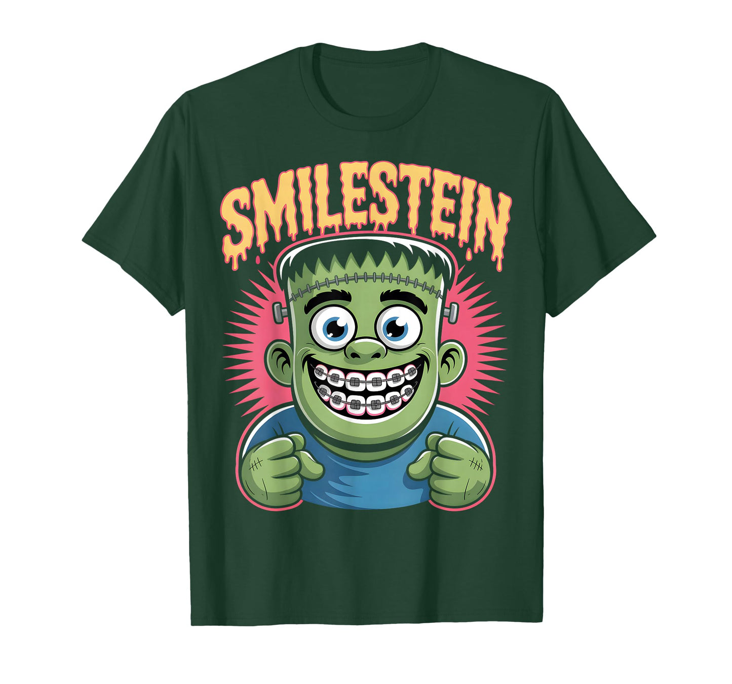 SmileStein Frankenstein Braces Halloween T-Shirt