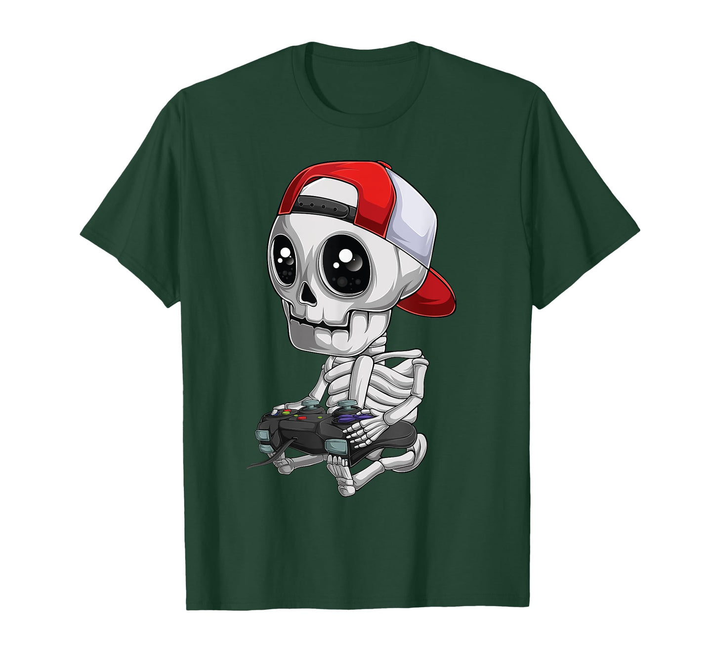 Skeleton Halloween Video Gamer Gifts Kids Boys Teens Men T-Shirt