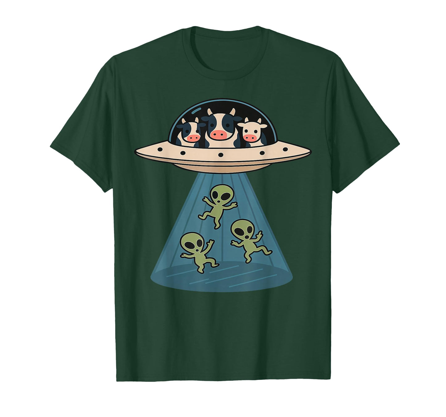 Cow Abducting Alien UFOs Farm Animals Funny Hilarious Humor T-Shirt