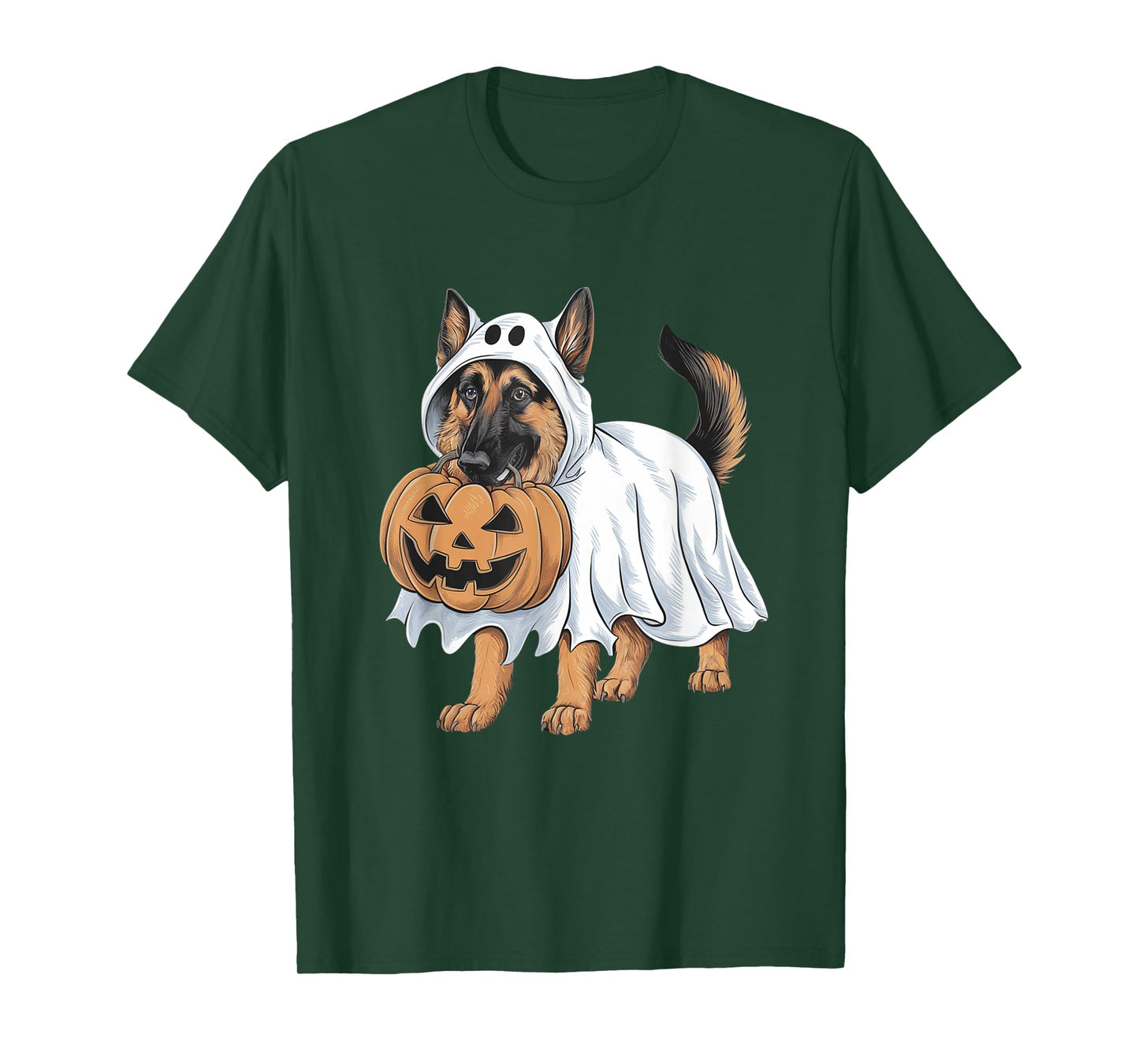 German Shepherd Ghost Dog Halloween T-Shirt