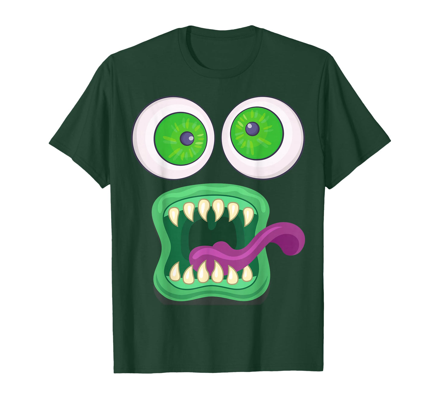 Men's Women's Big Eyes Monster Face Halloween Costume T-Shirt