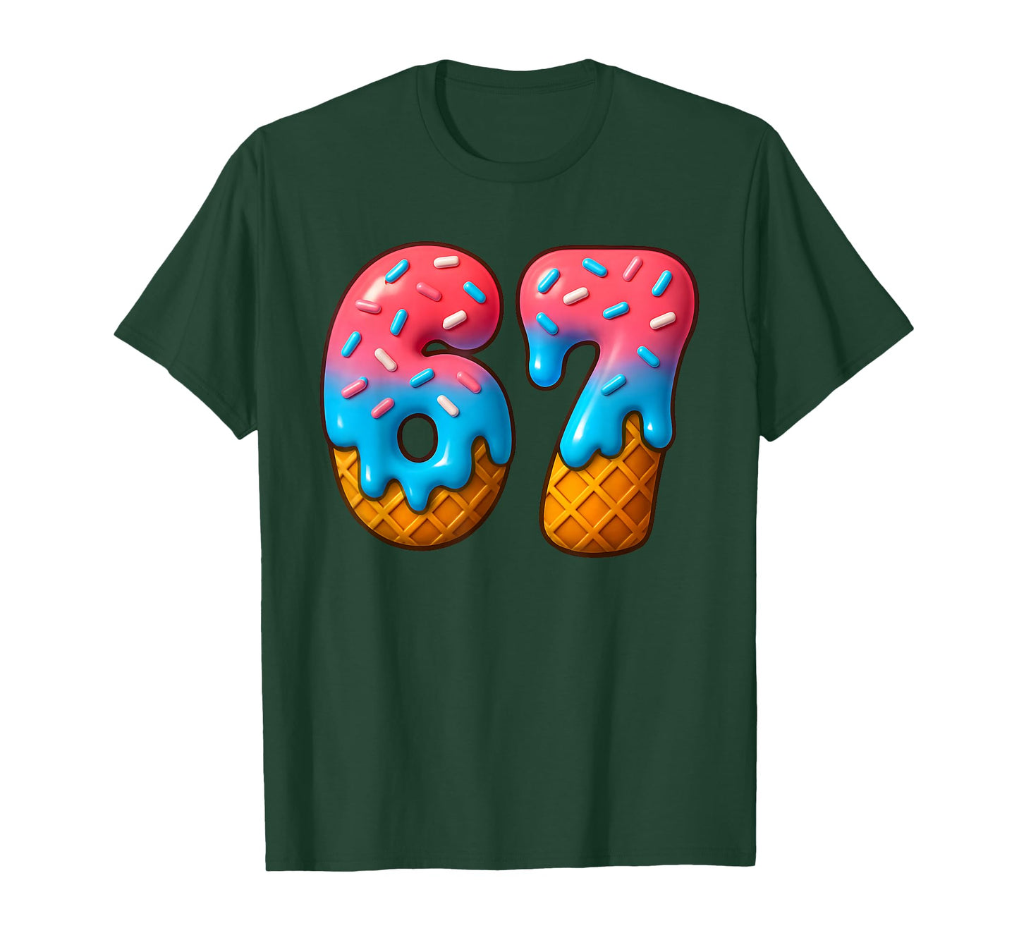 67 Meme Ice Cream Drip 6 7 Gen Alpha Slang Funny Six Seven T-Shirt