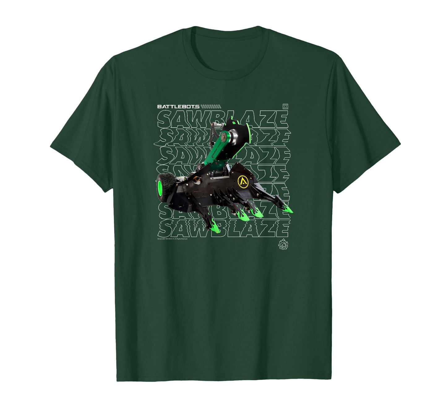 BattleBots SawBlaze Robot Logo Stack T-Shirt