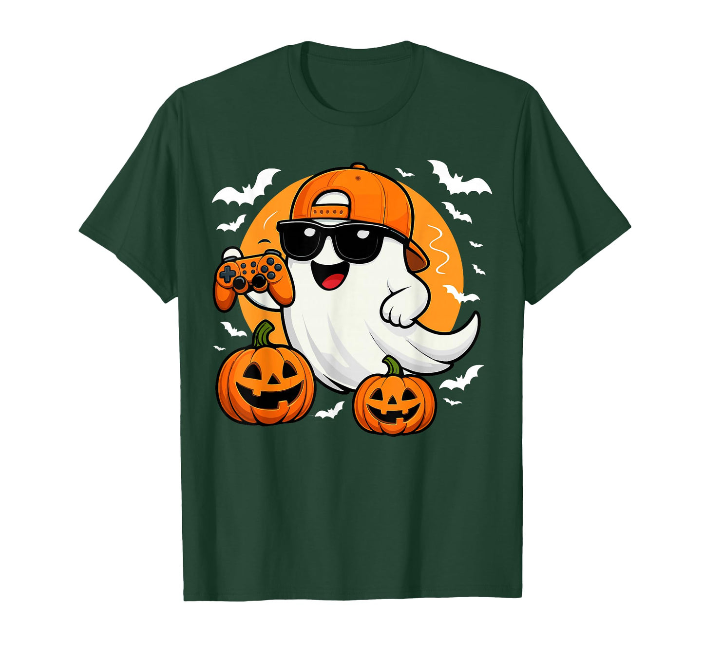 Halloween Ghost Gamer Funny Video Gaming Halloween Ghosts T-Shirt