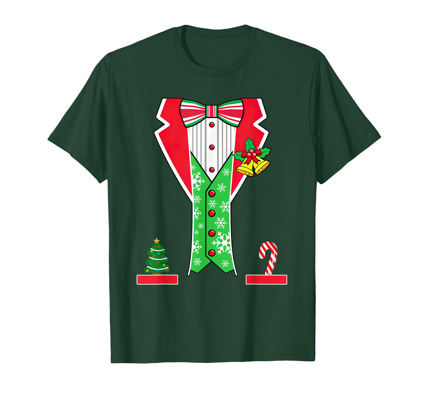 Christmas Tuxedo Costume Funny Xmas Tux Bowtie Men Boys Kids T-Shirt