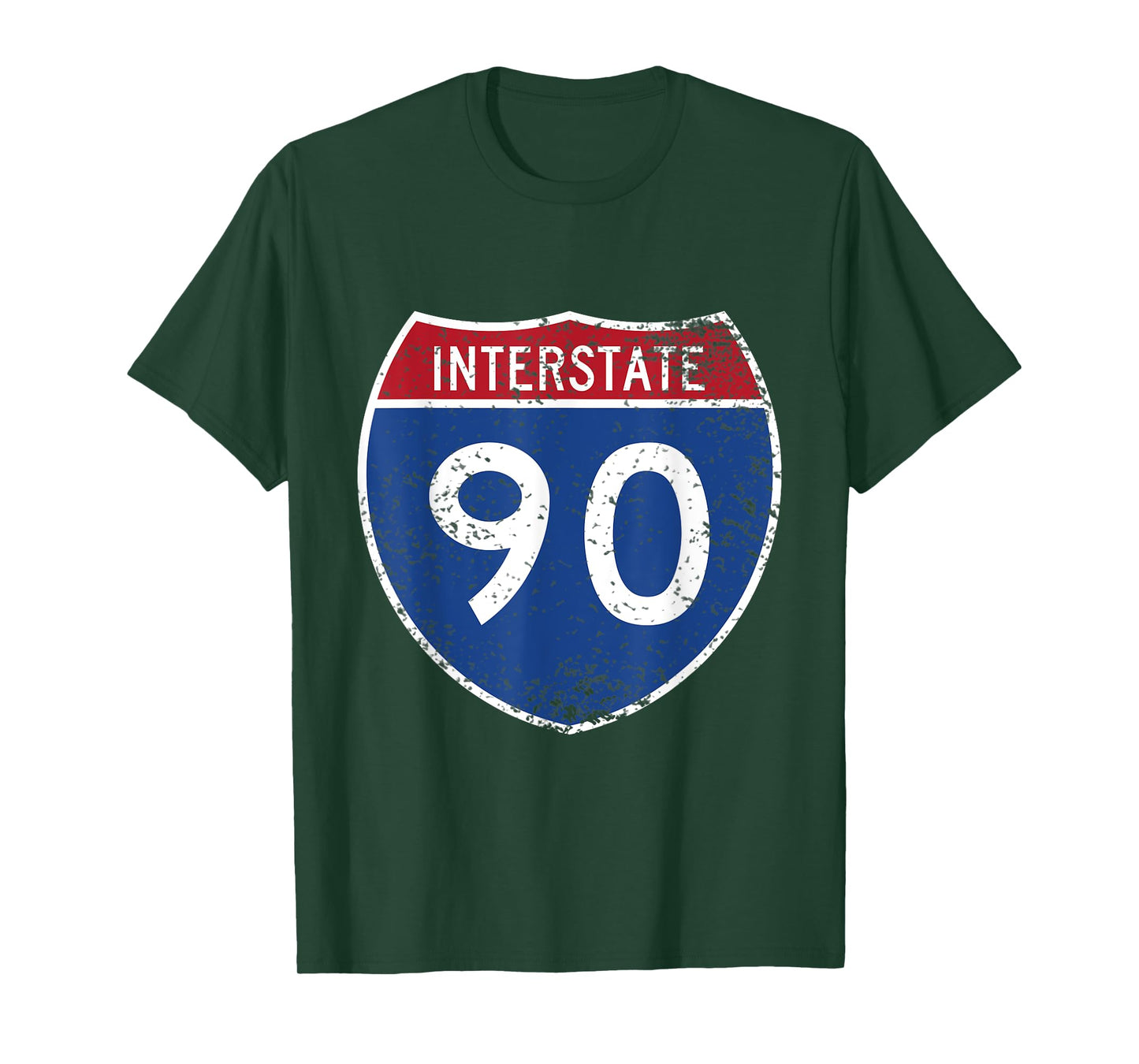 Interstate 90 Distressed Grunge Vintage Look T-Shirt T-Shirt