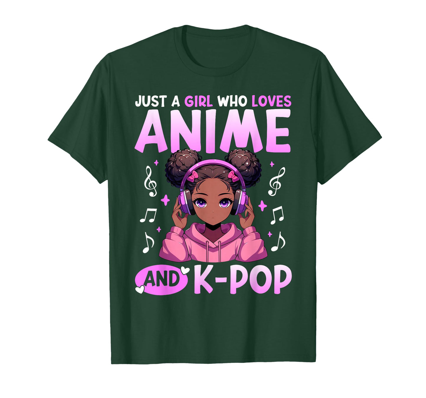 Just A Girl Who Loves Anime and K-Pop African American Afro T-Shirt