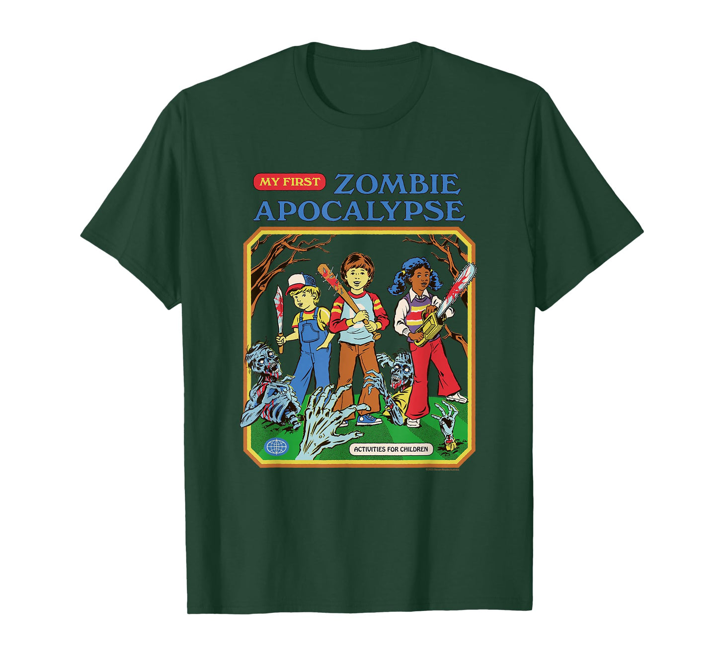 Steven Rhodes My First Zombie Apocalypse Retro Dark Humor T-Shirt
