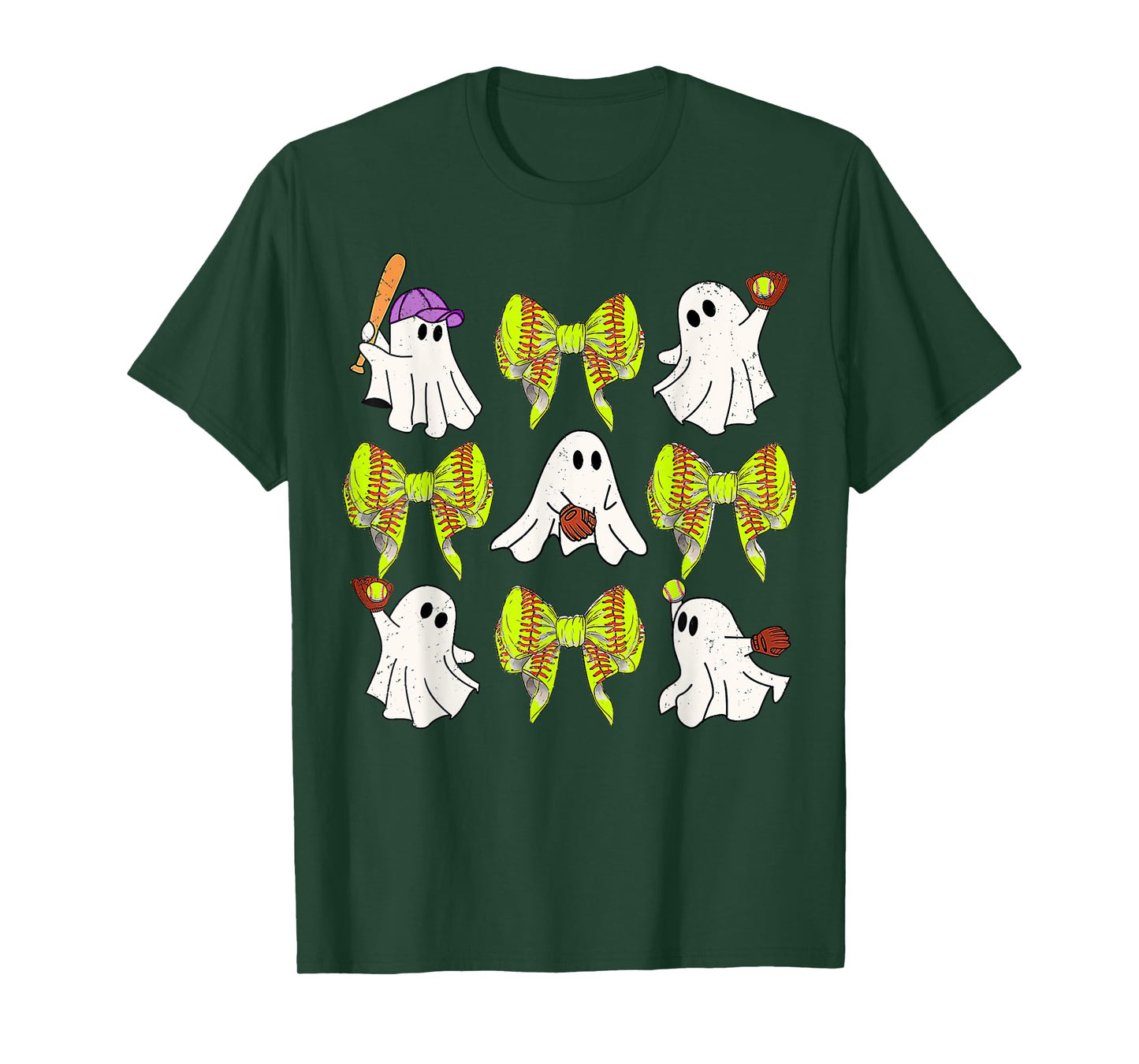 Halloween Softball Ghosts Softball Daughter Girls Mama Dad T-Shirt