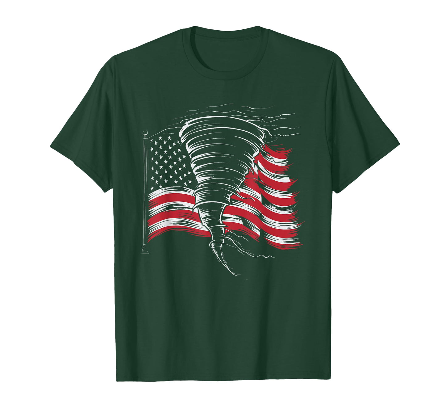 Tornado In Front Of US Flag T-Shirt