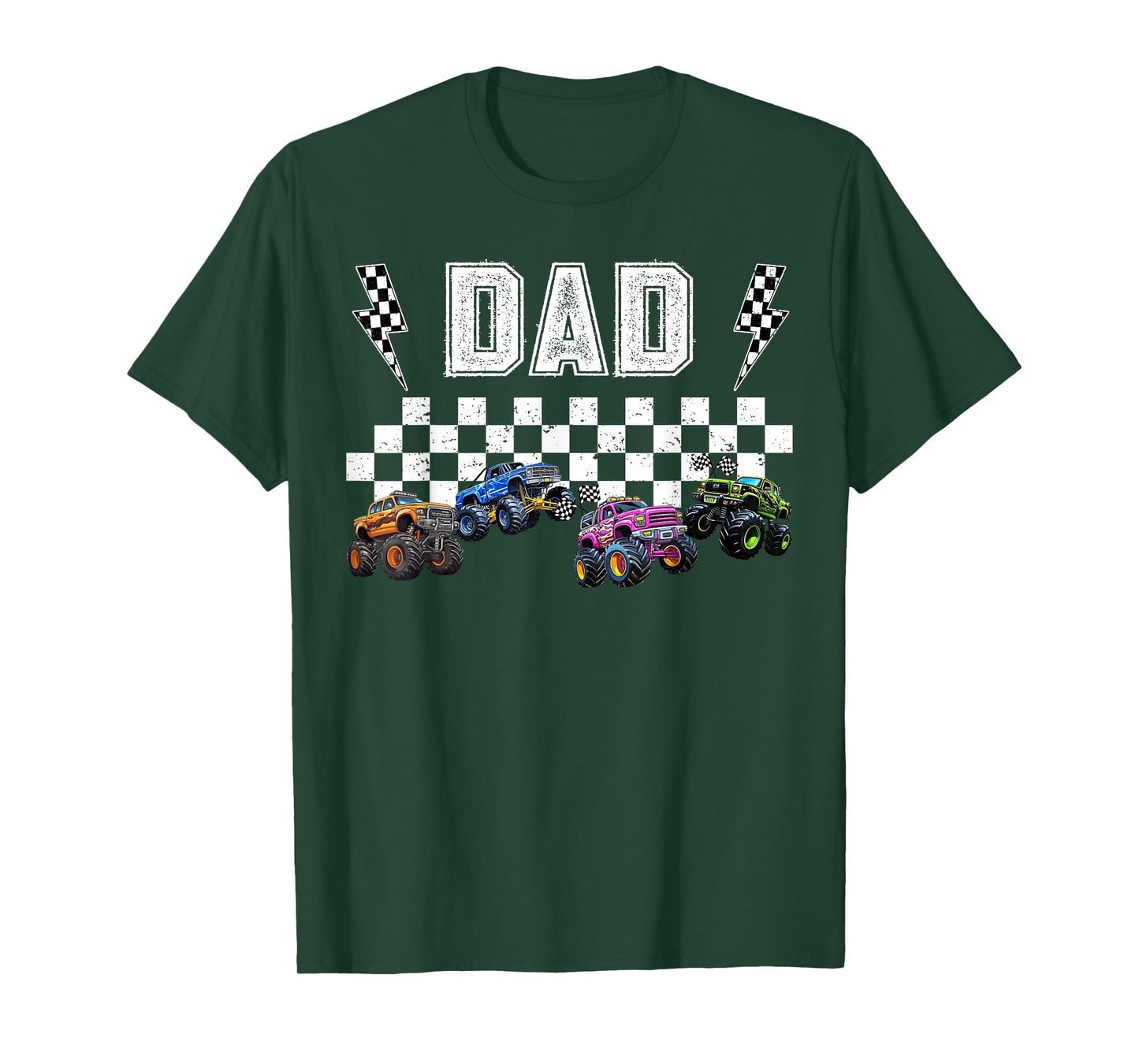 Retro Monster Truck Dad Family Crew Birthday Matching Party T-Shirt