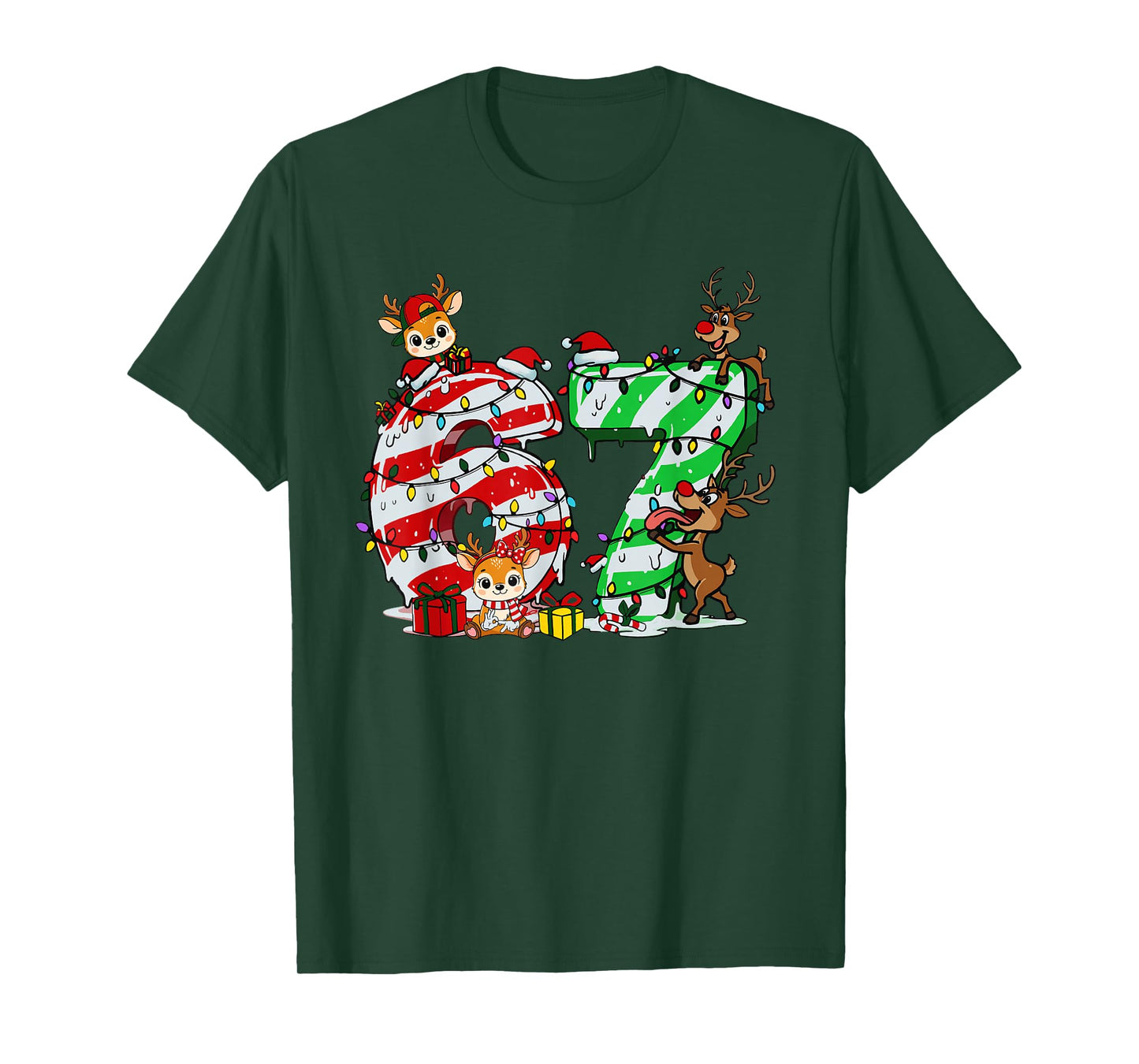 67 Christmas 6 7 Meme Pajamas Holiday Gen Alpha Slang T-Shirt