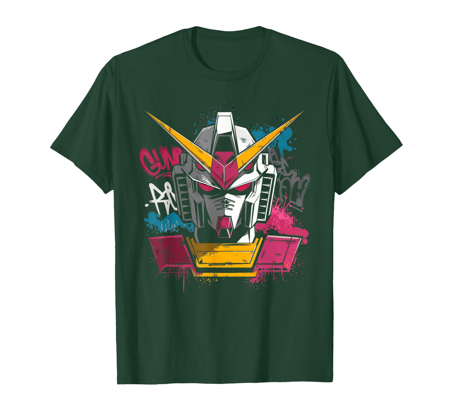 Mecha Tshirt Japanese Mecha Robot Head Anime Art Ukiyo-E T-Shirt