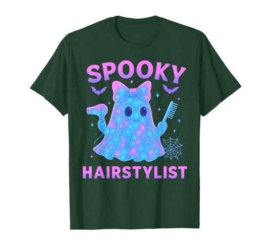 Funny Ghost Hairstylist Halloween Hairdresser Men Women T-Shirt