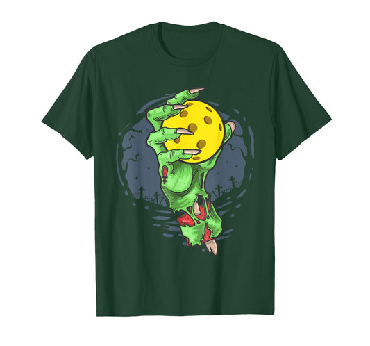Pickleball Halloween Costume Zombie Hand Pickleball Ball T-Shirt