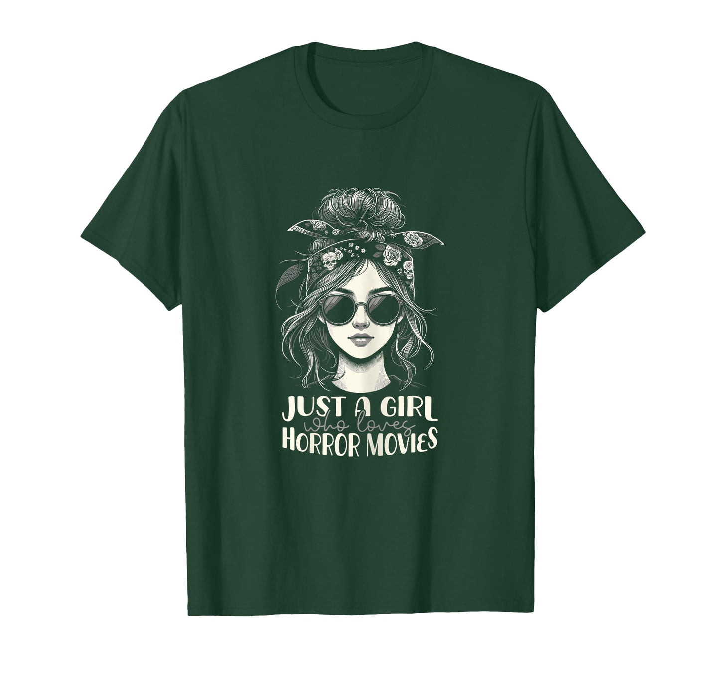 Womens Just A Girl Who Loves Horror Movies - Vintage Film Lover T-Shirt