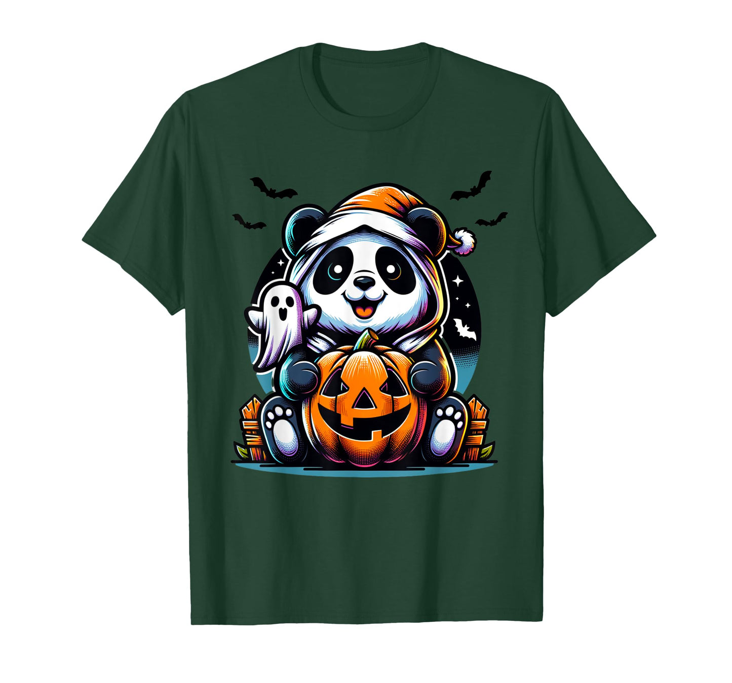 Happy Spooky Panda Ghost Halloween Costume Funny Horror T-Shirt