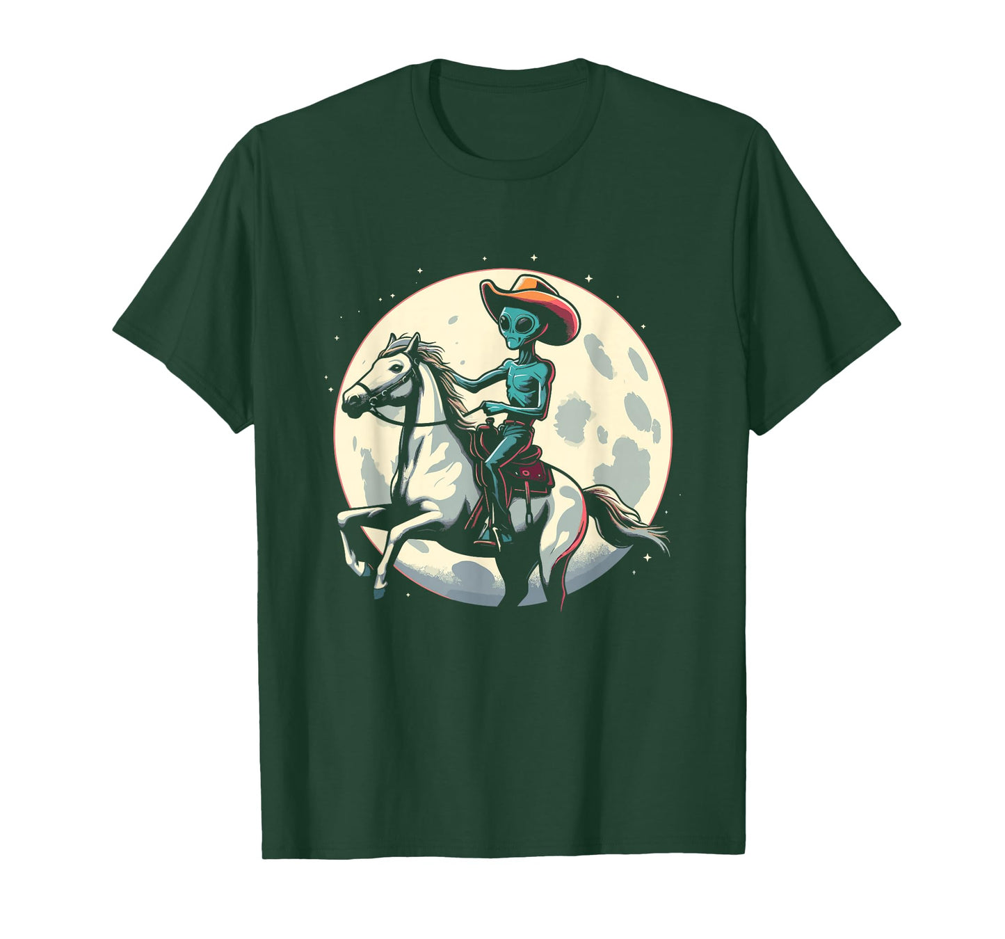 Alien Cowboy On A Horse - Vintage Alien UFO Conspiracy Lover T-Shirt